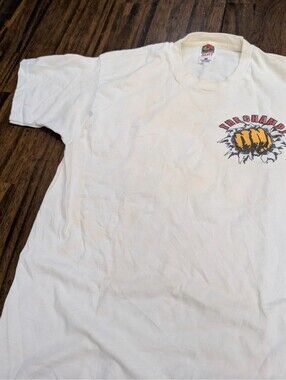 Vintage Boxing Graphic T-Shirt Fruit of the Loom White Large